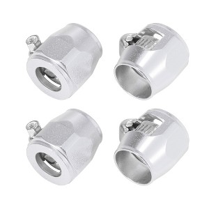 Unique Bargains Hose Finisher Flexible Rubber Pipe Clamp for Oil Fuel Tube 4 Pcs - 1 of 4
