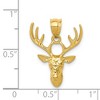 Black Bow Jewelry 14k Yellow Gold Polished Deer Head Pendant, 18mm - 4 of 4