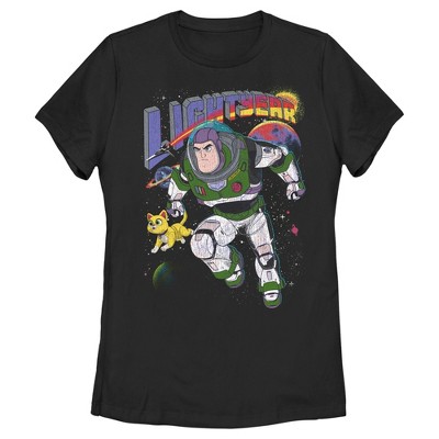 Women's Lightyear Retro Distressed Buzz And Sox T-shirt - Black ...