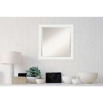Vanity White Beveled Rectangular Bathroom Wall Mirror 30x30