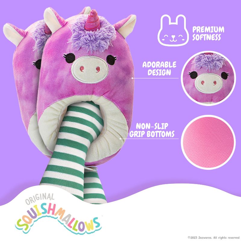 Squishmallows Fifi the Fox & Lola the Unicorn Dual Sizes Girls' Slippers. (Little Kids), 4 of 7
