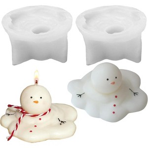 JDICTION 2PCS Christmas Candle Molds - Cute Melting Snowman 3D Resin Mold for Soap, Wax, Epoxy Resin, Cake, Chocolate, DIY Christmas Decoration - 1 of 4