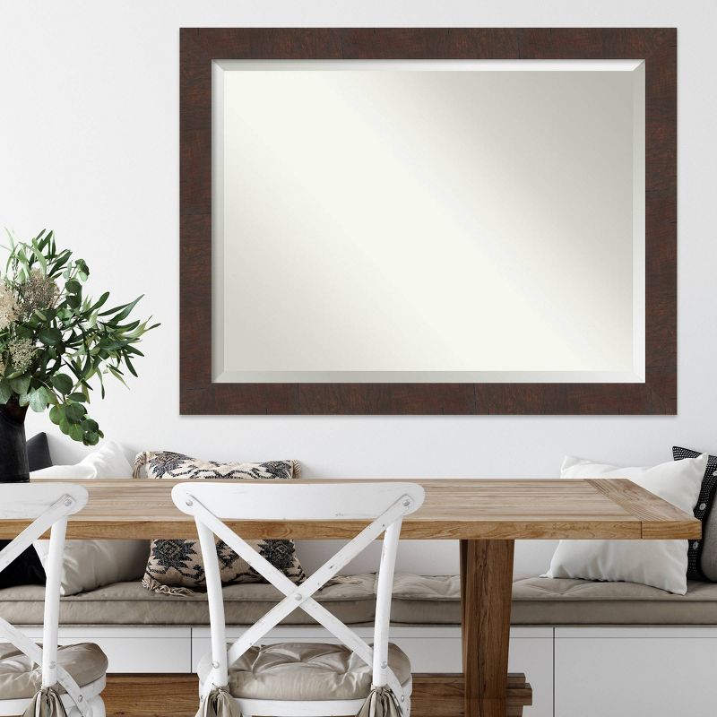 45&#34; x 35&#34; Wildwood Framed Wall Mirror Brown - Amanti Art, 6 of 8