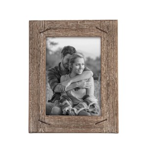 5x7 Single Photo Distress Wood with Nail Accents & Glass Pane Picture Frame - 1 of 3
