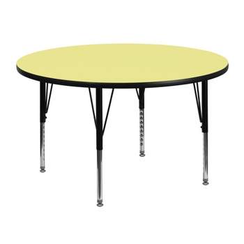 Emma and Oliver 48" Round Laminate Adjustable Preschool Activity Table