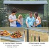 Aghana Digitals 7FT BBQ Grill Gazebo with Fire Retardant Canopy, Side Sunshade, 2 Serving Shelves & - 4 of 4