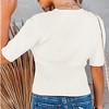 Clearlove Womens Short Sleeve Sweaters Summer Tops Crew Neck Lightweight Knit Sweaters - 2 of 3