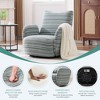 PAGED Modern Accent Chair Striped Upholstered Reading Chair Swivel Leisure Arm Chair with High Resilience Sponge Filling for Office - 3 of 4