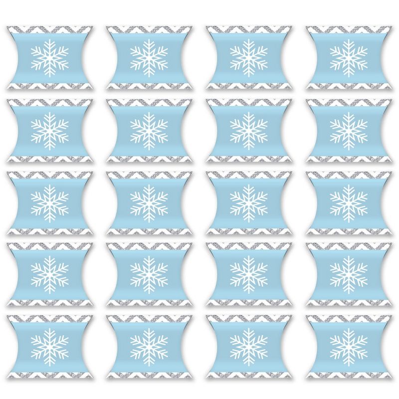 Big Dot of Happiness Winter Wonderland - Favor Gift Boxes - Snowflake Holiday Party and Winter Wedding Petite Pillow Boxes - Set of 20, 5 of 9