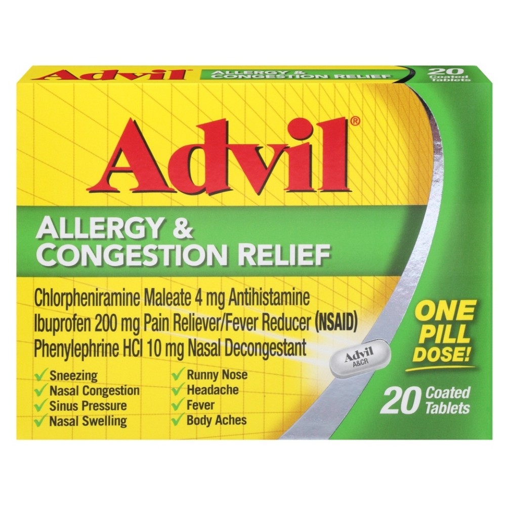 UPC 305730196208 product image for Advil Allergy and Congestion Relief Tablets - 20 Count | upcitemdb.com