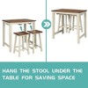 Dsvimoy Patio Counter and Bar Stool Set Counter Height Pub Table with 2 Saddle Bar Stools for Modern Spaces, Brown, 36"*25"*36.5" - 4 of 4