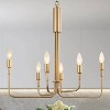 LNC Mocha 6-Light 25" Modern Candle Large Chandelier,Gold - 2 of 4