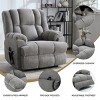 Chenille Power Lift Recliners Chair,Dual Motor Heat Massage Electric Recliners with Power-Remote,High Back Arm Recliner Chair-Coolbibila - 2 of 4