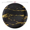Smarty Had A Party 7.5" Black w/ Gold Marble Stroke Plastic Salad Plates - 120 pcs - 3 of 4