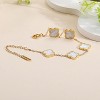 18K Gold Plated Clover Lucky Bracelet for Women White/Black/Red/Green Flower Four Leaf Link Bracelets - 3 of 4