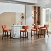 HDZNVF Set of 2 Mid Century Modern Counter Height Bar Stools, Orange - 4 of 4