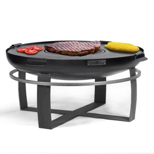 Good Directions Viking 32" Outdoor Fire Pit with Grill Plate Black - 1 of 4
