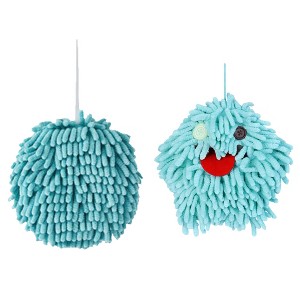 REGALWOVEN 2 Pcs Cute Comfortable Soft Absorbent Chenille Fuzzy Hand Towel - 1 of 4