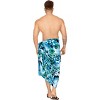 HAPPY BAY Men's Beach Holidays Cover Up Summer Long Sarong Wrap Beachwear Vacation Cover-Up Lava Lava For Men One Size Dark Cyan - 3 of 4
