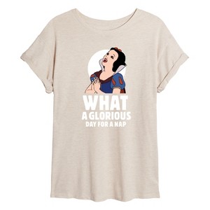 Women's - Disney - What A Glorious Day for a Nap Oversized Graphic T-Shirt - 1 of 4