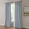 Fleece Lining Plaid Weave Window Curtain Panel, Faux Leather Textured Light Filtering Curtain for All Seasons - 2 of 4