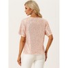 INSPIRE CHIC Women's Regular Fit Round Neck Short Sleeve Party Clubwear Blouses - 3 of 4