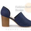 Perphy Denim Open Toe Chunky Heels Slide Sandals - 4 of 4