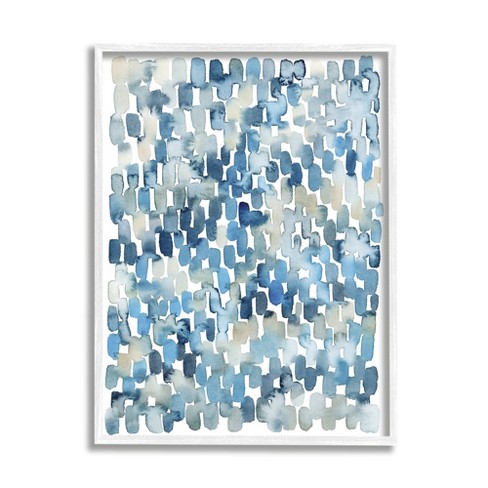 Stupell Industries Coastal Tile Abstract Soft Blue Beige Shapes White ...