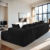 130'' U-Shaped Modular Sectional Sofa, Striped Corduroy Fabric Couch with Reversible Chaise, No Assembly, Deep Seats, Custom Layout for Living Room - 4 of 4