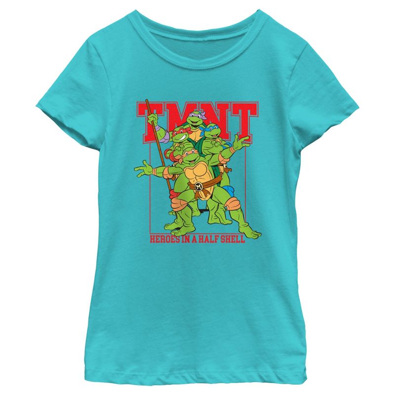 Girl's Teenage Mutant Ninja Turtles Heroes in a Half Shell T-Shirt, 1 of 5