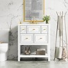 Vynxaria 24 inch Modern Grey Single Sink Freestanding Bath Vanity with White Ceramic Top Soft Close Doors 2 Tier Modern Bathroom Storage Cabinet - 4 of 4