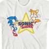Sonic The Hedgehog Classic Bioworld Sonic Classic w/ Tails Star & Logo Artwork on White Short Sleeve Youth T-Shirt - 2 of 3