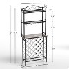DOMETOUR Industrial Wine Rack Bar Table, 3-Tier Liquor Bottle and Glass Holder with Storage, Metal & Wood Organizer for Home Kitchen & Dining Room - 2 of 4