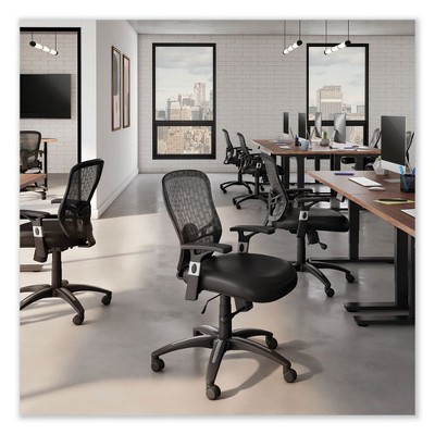 LuxComfort Black Mesh & Faux Leather Adjustable Task Chair
