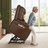 Garvee Power Lift Recliner Chair, PU Leather Sofa with Charging Ports, Cup Holders, Electric Stand Assist, Remote Control, Brown - 3 of 4