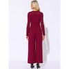 INSPIRE CHIC Women's Elegant Crew Neck Mesh Lace Sleeve Loose Wide Leg Romper - 3 of 4