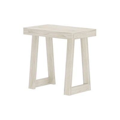 White Sand Wirebrush Solid Wood Rectangular Side Table
