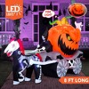 Joyfy 8 FT Long Halloween Inflatable Outdoor Decoration, Inflatable Pumpkin Carriage with Build-in LEDs for Halloween Outdoor Yard Graden Lawn Decor - 2 of 4