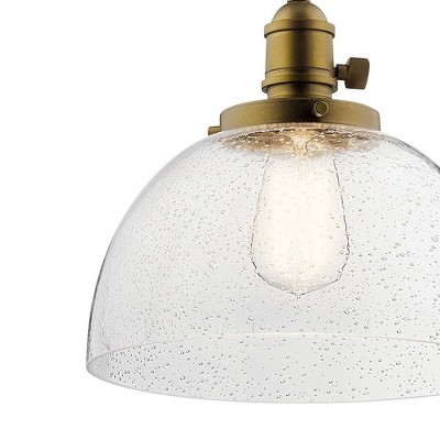 Avery 10" Distressed Bronze Mini Pendant with Clear Glass