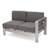 Cape Coral 16pc Aluminum Estate Collection with Fire Pit - Silver/Clear/Khaki/Light Gray - Christopher Knight Home - 4 of 4