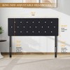 VECELO Tufted Upholstered Queen/King Size Headboard, 6 Adjustable Height, Easy Assembly, Beige/Black - 3 of 4