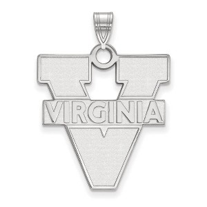 Black Bow Jewelry 10k White Gold Virginia Wahoos NCAA Extra Large Pendant - 1 of 3