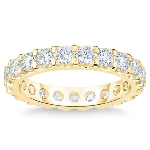 Pompeii3 2 Ct Lab Created Diamond Eternity Ring Womens Wedding Band 14k Yellow Gold - 1 of 4