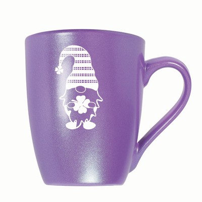 Elanze Designs Gnome With Stripes On Hat 10 ounce New Bone China Coffee Tea Cup Mug, Passion Purple