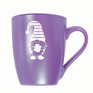 Elanze Designs Gnome With Stripes On Hat 10 ounce New Bone China Coffee Tea Cup Mug, Passion Purple - 1 of 4