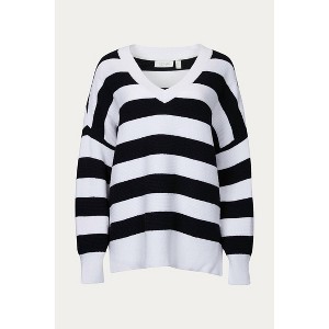 Women's OVERSIZED OTTOMAN RUGBY STRIPED SWEATER - RD Style - 1 of 1