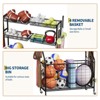 45.6" Sports Equipment Organizer,Large Capacity Garage Sports Toy Organizer with Hooks and Baskets, for Toy and Gear Organizer - 2 of 4