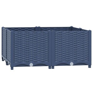 vidaXL Raised Bed Light Grey Polypropylene Medium Planters - Blue Grey 31.5" x 31.5" x 15" - 1 of 4