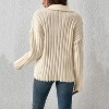 Womens Knit Sweaters Fall Long Sleeve Lapel V Neck Sweater Pullover Polo Shirts Casual Loose Soft Jumper Top Fashion Outfits - 4 of 4