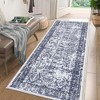 Faux Wool Vintage Distressed Floral Printed Area Rug with Floral  Vintage Design  Ultra Thin Low Pile Machine Washable Non Slip Stain Resistant Non - 3 of 4